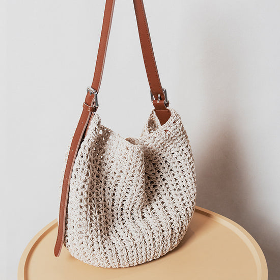 Large Capacity Commuter Woven Bag 2025 New Style Women Handbag Leather Single Shoulder Crossbody