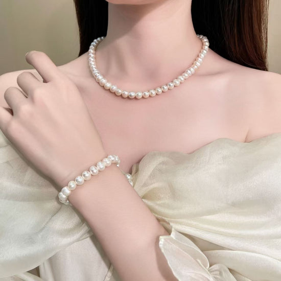 Natural freshwater pearl three-piece set
