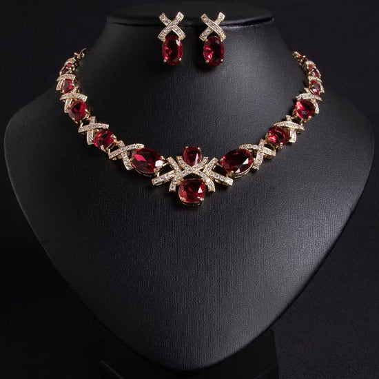 High-end zircon necklace set