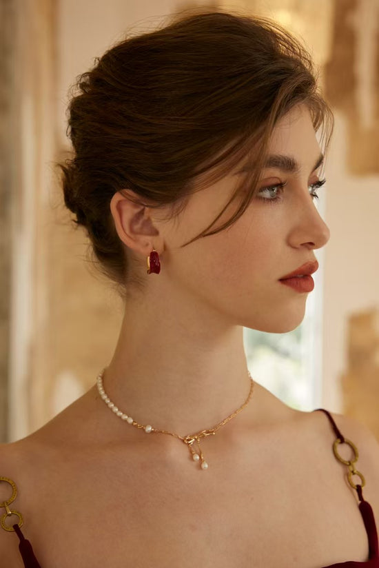 S925 sterling silver design natural pearl necklace with sweet bow
