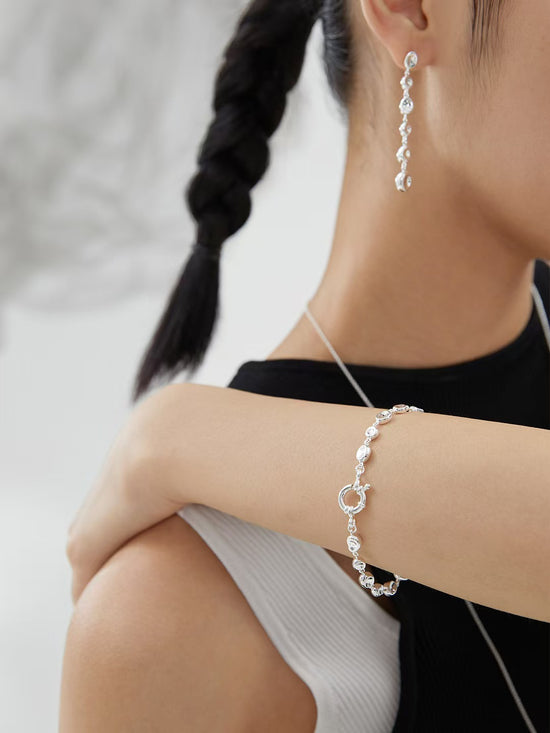 Lava Series Plain Silver Bracelet