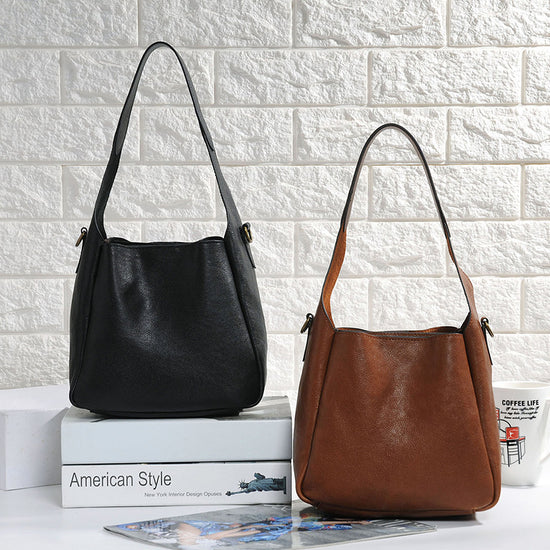 Vintage Autumn Winter New Genuine Leather Trendy Fashion Small Square Bag Women Top Layer Cowhide Large Capacity Literary Shoulder Crossbody Bag