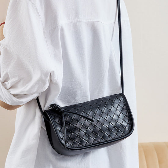Trendy New Genuine Leather Ins Inspired Woven Purse