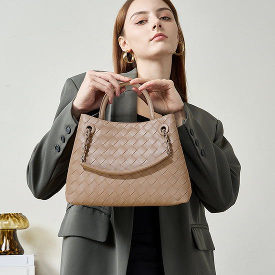 Chic Handwoven Tote Bag for Office Ladies