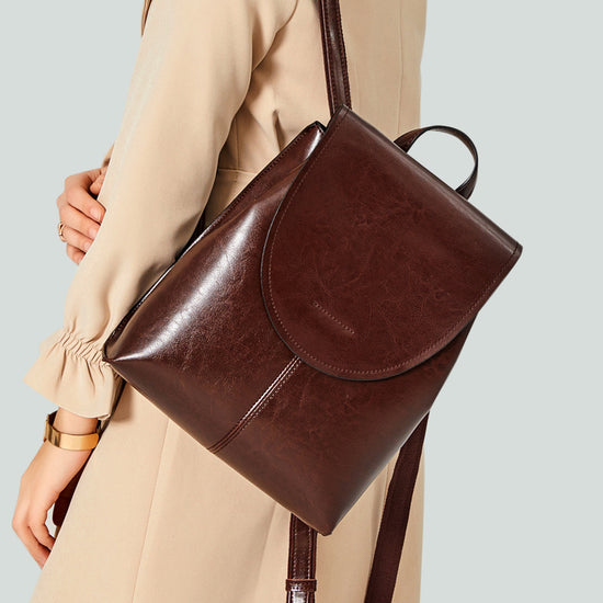 Fashionable Oil Wax Cowhide Women&
