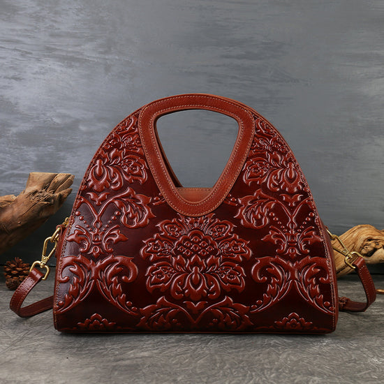 Luxury Handcrafted Genuine Leather Handbag for Women |   Vintage Ethnic Shoulder & Crossbody Bag