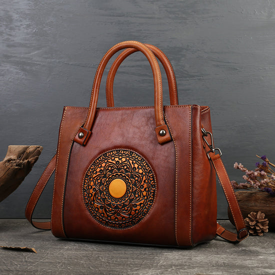 Vintage Totem Genuine Leather Women&