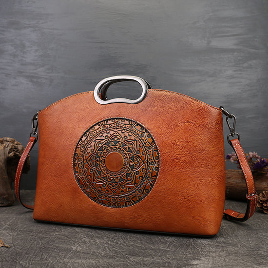 Vintage Style Genuine Leather Women&