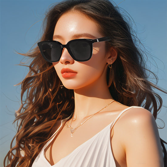 2025 New Arrival PINOS Stylish Acetate Sunglasses Classic Black for Women Men UV Protection
